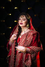 Shahnai Braidal set in Real Emerald