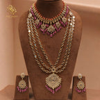 Sidra Bridal Set in Real Emerald/Real Ruby