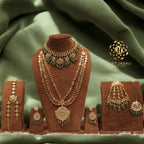 Sidra Bridal Set in Real Emerald/Real Ruby