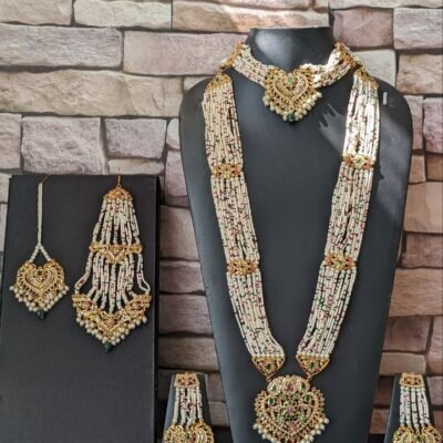 Pearls and Navratan Stones on Gulbahar Bridal Choker