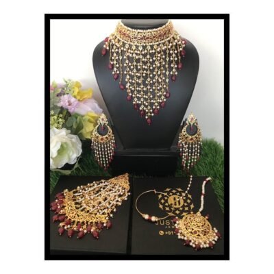 Maahi Bridal Set online - Traditional tika with ruby stones