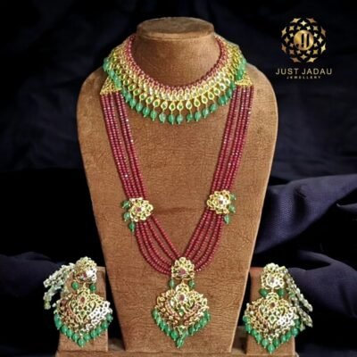 Luxury ruby-emerald necklace from the Masha Bridal Jewellery Set