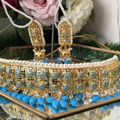 Raisa Bridal Set Choker with Firoza Stones